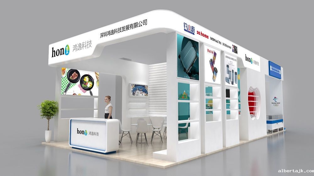 鸿逸科技厨具展展台设计
